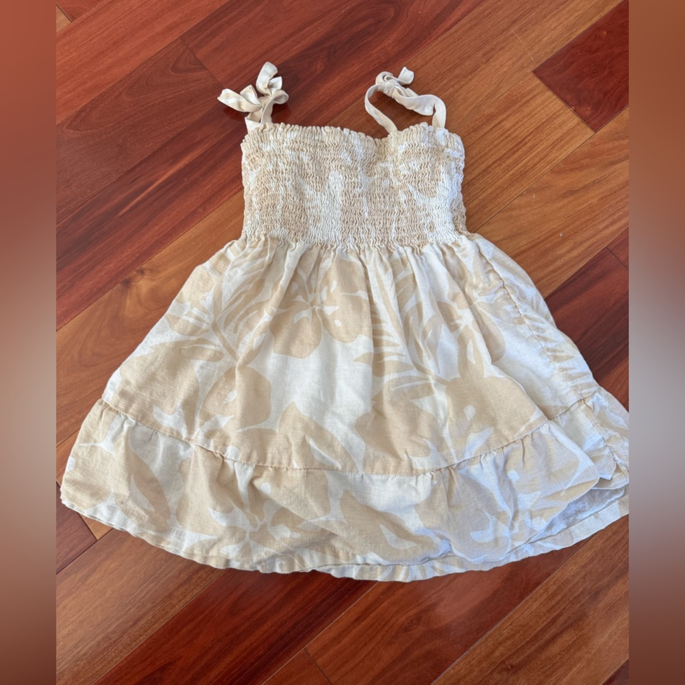 GAP Kids Smocked Cream Floral Kids Dress